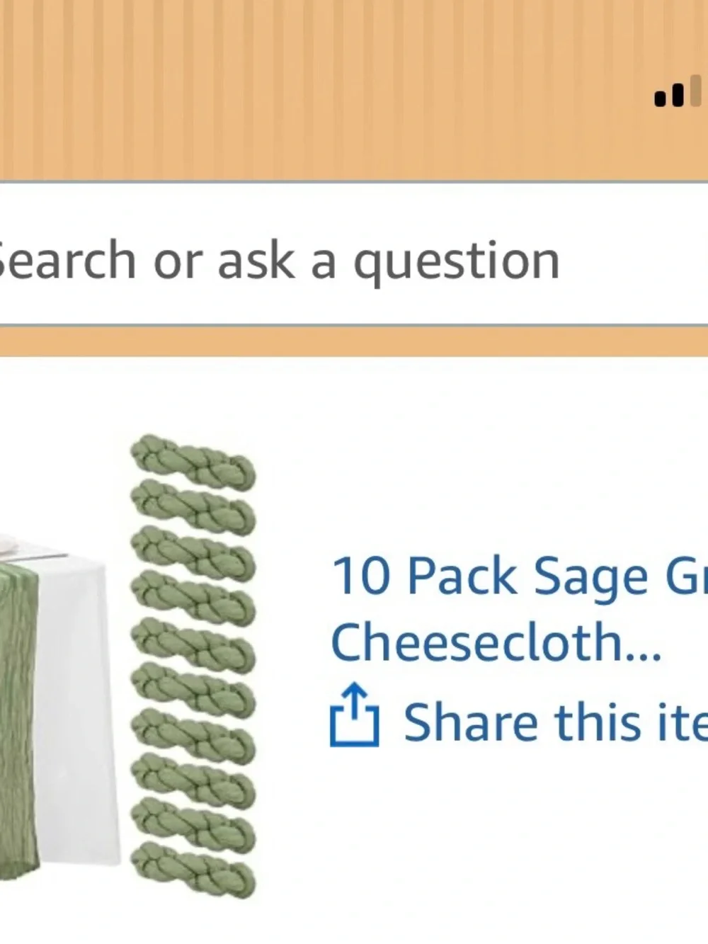 8 Sage Green Cheesecloth  Table Runner